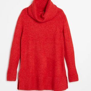 LOFT Cowl Neck Tunic Sweater - Tamale Red - Small